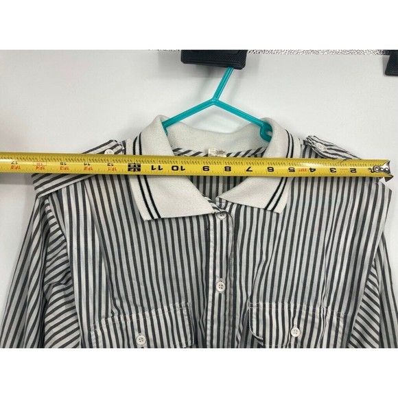 VTG POLO Dress w/Front Pockets Black White Stripe Boating Sailing Sz 14 - Picture 5 of 13